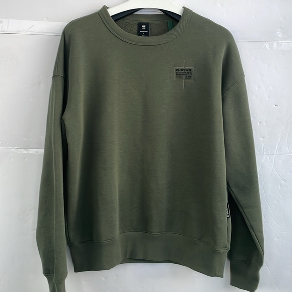 G-Star Men's Olive Green Logo Sweater Sweatshirt Small - Picture 7 of 15